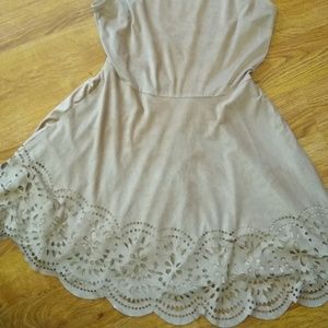Suede tan dress